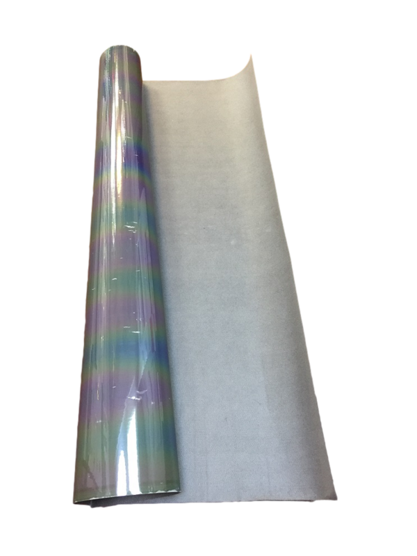 Tela de cuero PU reflectante iridiscente para bolsas de advertencia, Material de costura para zapatos y ropa, Color arcoíris, DIY, 137cm x 25cm
