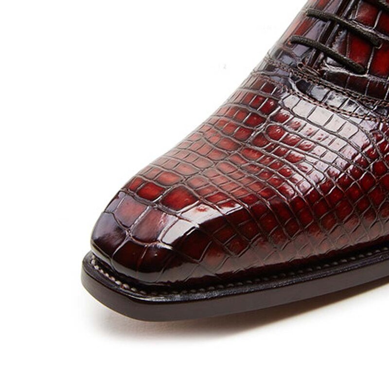 Cwv-男性用の革の靴,模造クロコダイルスタイルの靴,クラシックなビジネススタイル