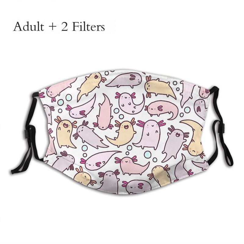 Adorável adulto máscara axolotl amante andando peixe algodão proteção impressão grande venda máscara com filtros