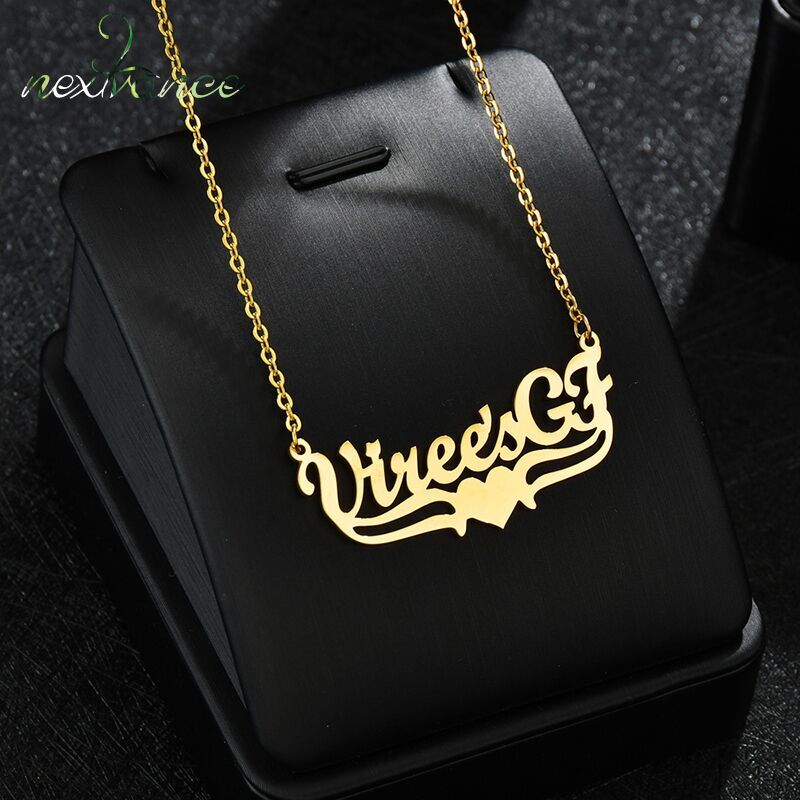 2021Nextvance Personalized Customized Name Necklace Heart Stainless Steel Bottom Love Fashion Necklace Jewelry Accessories