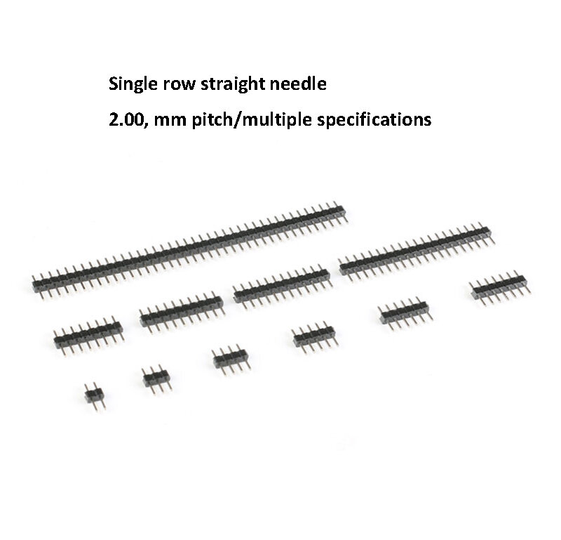Passo 2.0mm 10 pezzi intestazione pin fila singola intestazione pin diritta 1*2/3/4/5/6/8/10/12/40 connessione PCB placcata in oro