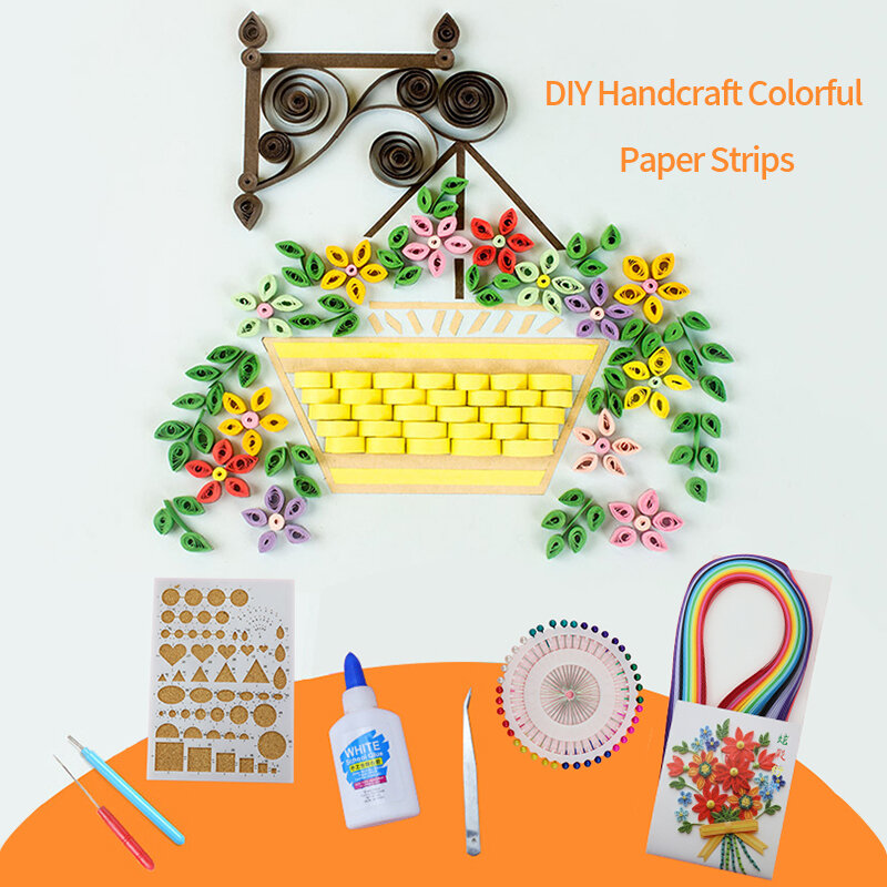 DIY Handcraft Kleurrijke Papier Strips Set 12/24/36 Kleuren Quilling Papier Origami Oprolbaar Strip Decoratieve Scrapbooking Fijne strip