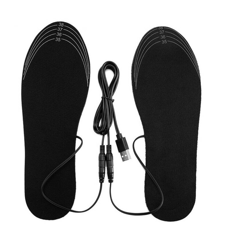 USB 가열 신발 깔창 발 따뜻한 양말 패드 매트, 전기 가열 깔창, 세탁 가능한 따뜻한 열 깔창, 남녀 공용