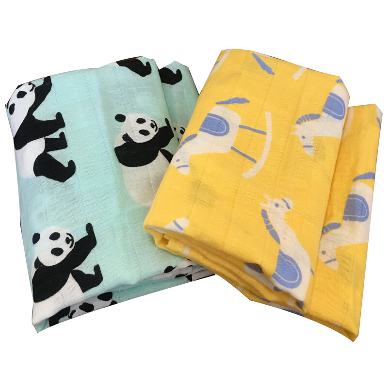 2 Pcs Baby Handdoek 58X58Cm 2 Lagen Biologisch Katoen Gaas Materiaal Kinderen Handdoeken Zachte Cartoon Handdoek Baby badhanddoek Voor Pasgeborenen