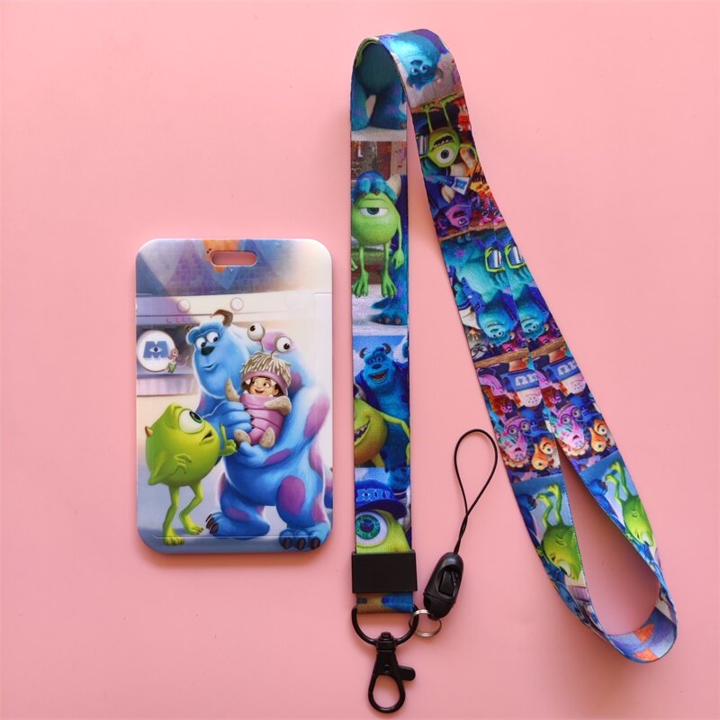 Disney Monsters University Card Case Lanyard ID Badge Holder Bus Pass Case Cover Slip Bank Credit Card Holder Strap Card