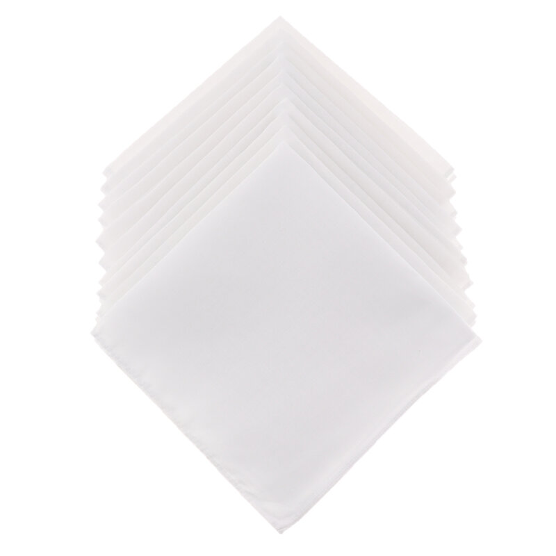 Mouchoirs blancs en pur coton pour femmes et hommes, mouchoirs Hanky, 10 pièces