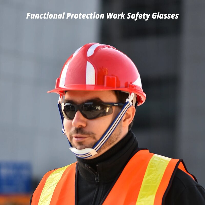 SAFEYEAR-Gafas de trabajo de seguridad antiarañazos, lentes oscuras, protección UV400, gafas de visión completa, impermeables, a prueba de polvo