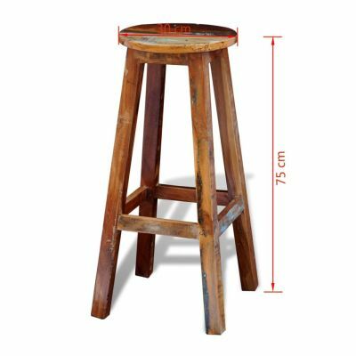كرسي بار من الخشب الصلب المستصلح ، متعدد الألوان ، صناعة يدوية نقية ، متين ، عتيق ، مناسب لأثاث البار ، 30x75 سم