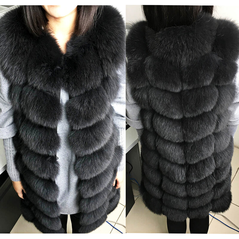 Зимняя женская одежда 2020, пальто из натурального Лисьего меха, 100% натуральный Лисий мех, жилет, парка Parker, сохраняющий тепло