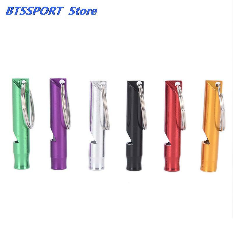 1Pcs Outdoor Metal Multifunction Whistle Pendant With Keychain Keyring For Outdoor Survival Emergency Mini size whistles