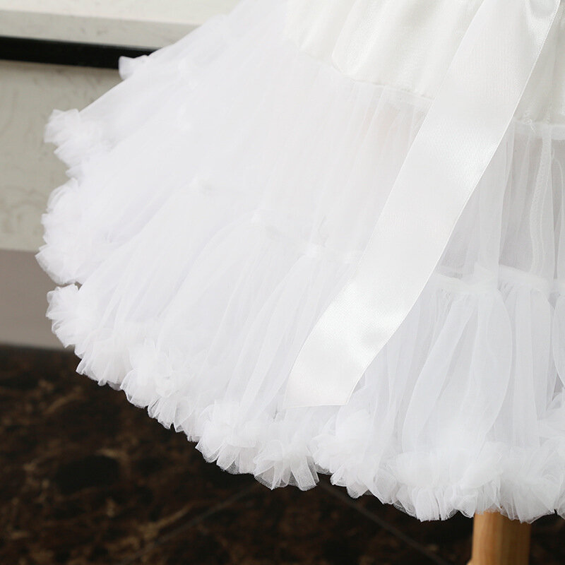 Популярные юбки Лолита косплей свадебный кринолин леди подъюбник для девочек вечерние белые черные балетные Пышная юбка для танцев