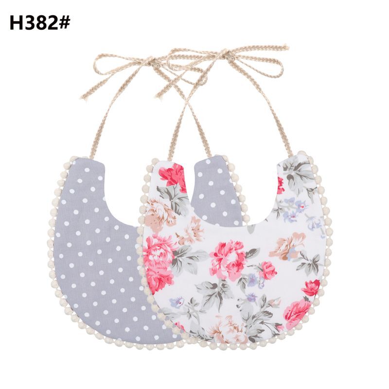 L41D Newborn Toddler Cotton Baby Bibs Girls Lace Saliva Towel Tassels Bib Feeding Burp Cloths