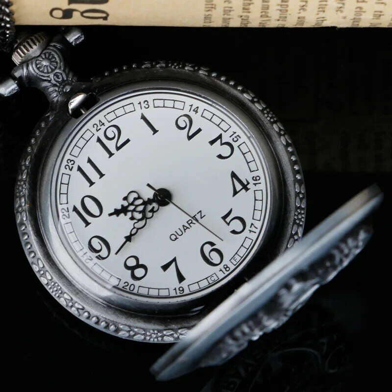 العتيقة رمادي كوارتز حركة ساعة الجيب قلادة فوب هدية قلادة TD2120 reloj دي بولسيلو