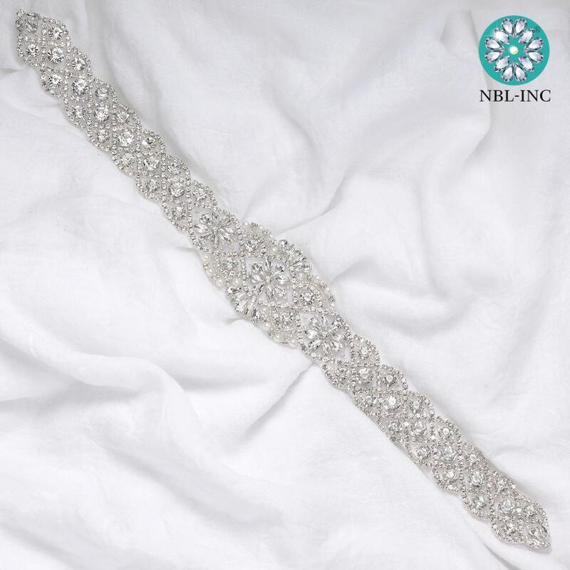 Cinturón de diamantes de imitación para vestido de novia, faja de cristal para accesorios de boda, WDD0312, 1 unidad