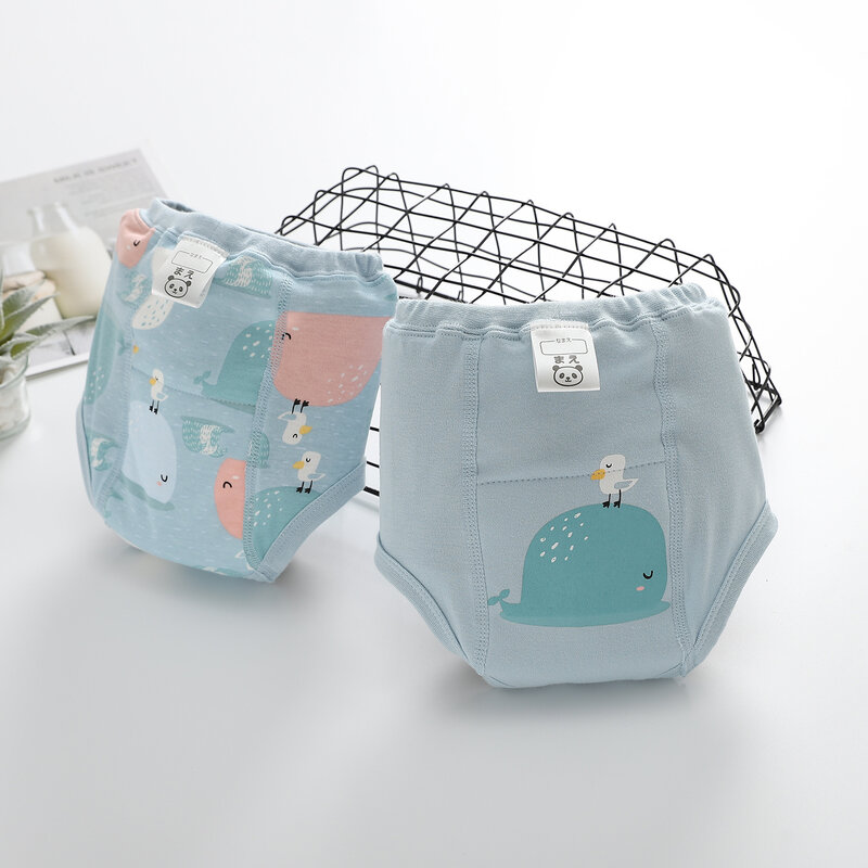 Mod Yflute-Pantalon d'entraînement en coton imperméable pour bébé, couche lavable respirante pour enfants, ensemble de 2 pièces