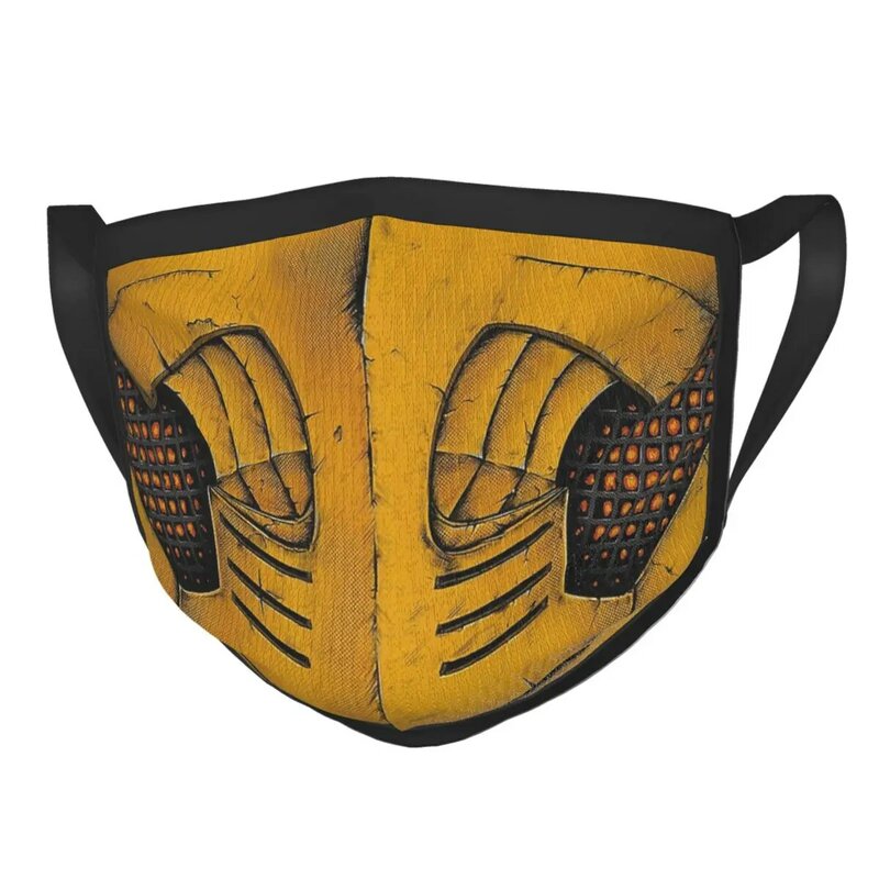 Mascarilla facial antihumo Mortal Kombat Scorpion no desechable, máscara de protección, respirador, mufla bucal