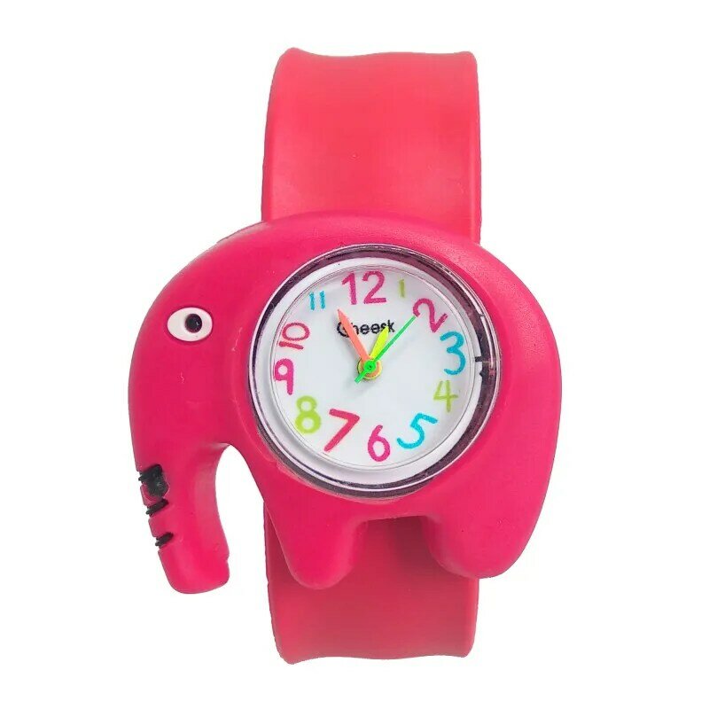 Reloj de cuarzo con diseño de elefante para niños y niñas, cronógrafo con correa de golpeteo, regalo de Navidad, envío directo
