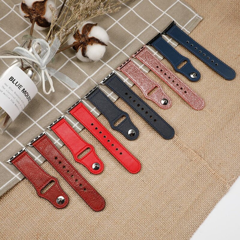 Strap for apple watch band 38mm 42mm 40mm 44mm iwatch 4 band Genuine leather loop watchband bracelet Apple watch 5 3 Accessories