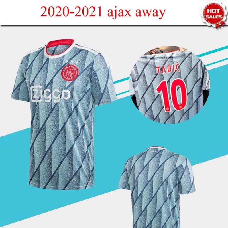 2020 2021 Ajax 축구 유니폼 Away AjaxES set NERES TADIC HUNTELAAR DE LIGT VEN DE BEEK 청소년 축구 셔츠