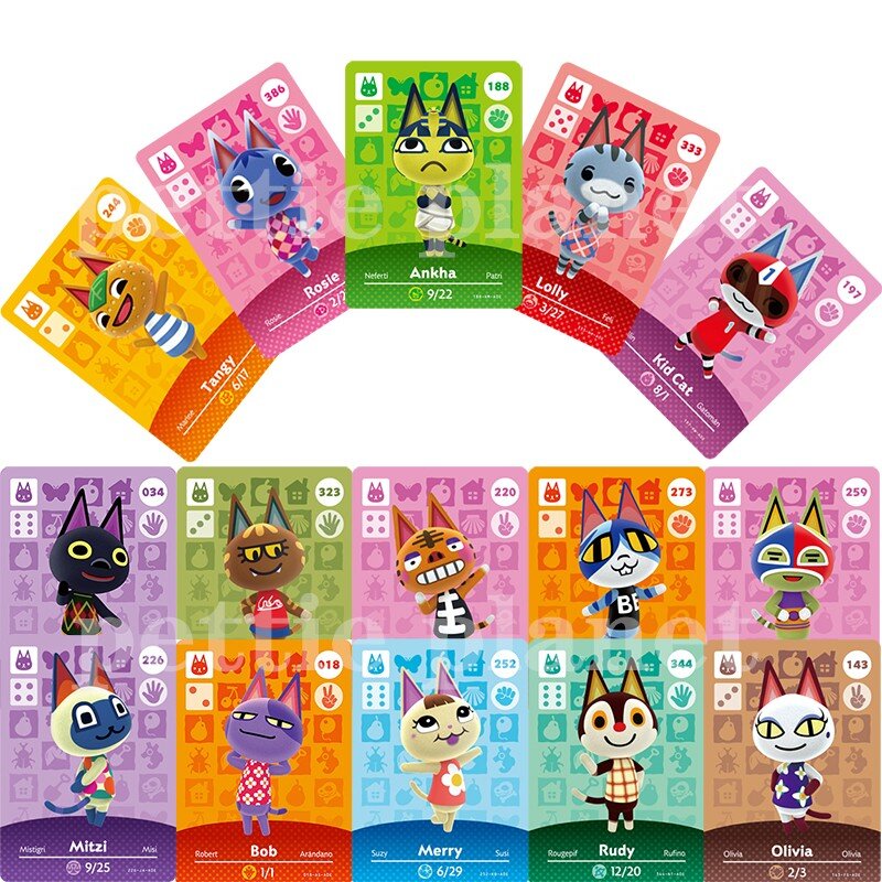 Juego de cartas Amiibo de Animal Crossing para Switch Ns, juego de cartas de Amibo Nfc, serie de juegos de Ns, 1, 2, 3, 4, Lolly, Raymond, Ankha