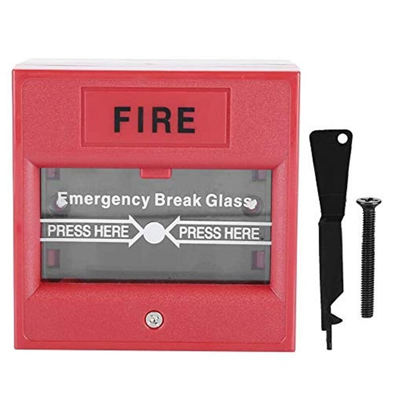 Emergência Glass Break Alarm Botão, alarme de incêndio Swtich, saída Release Switch