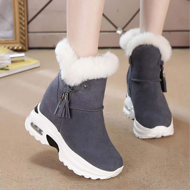 Botas de inverno botas de neve sapatos femininos botas de tornozelo grossas aumentadas 2019 inverno novo quente confortável botas casuais x165
