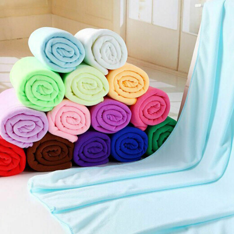 Naturalny ręcznik z mikrofibry chłonne włókno rodzinne myjka plażowa ręczniki plażowe Pure Color 70x140cm