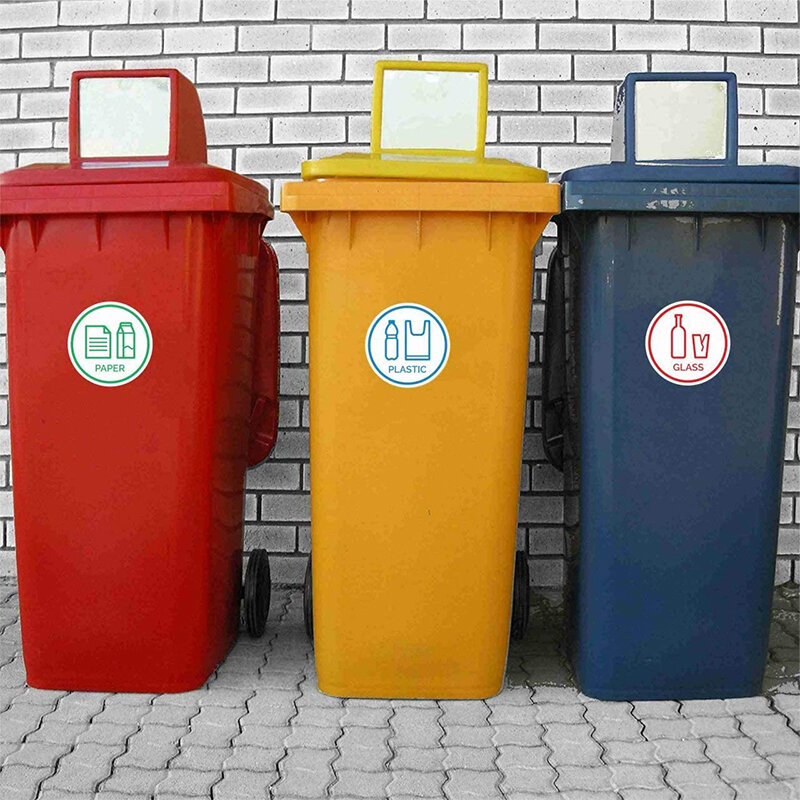 Jptz15cm-15cm تصنيف النفايات تسمية ملصق ، التسمية ذاتية اللصق الفينيل إعادة التدوير-تسمية إعادة تدوير النفايات البيئية JP