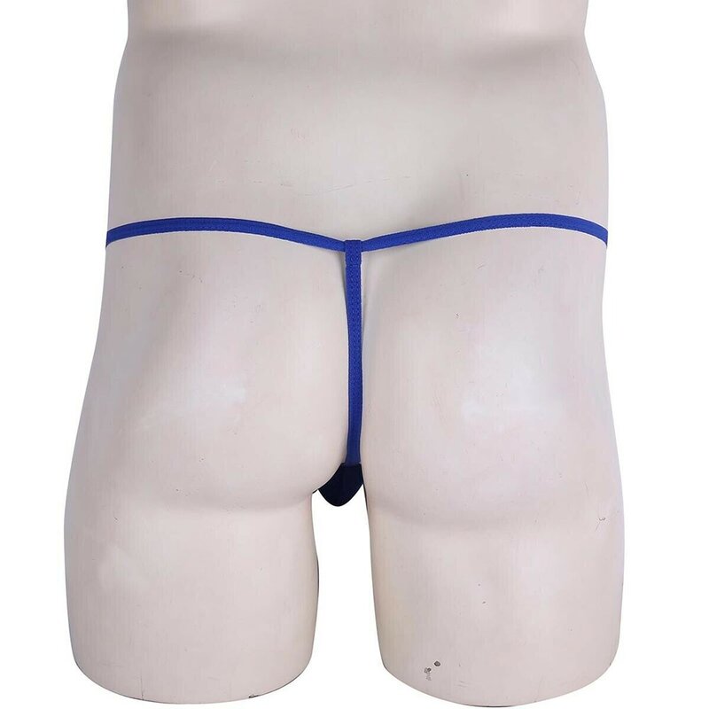 Pakaian Dalam Thong Mikro Seksi Ultratipis Melar Pria dengan Tonjolan Tembus Pandang Jaring Transparan Potongan Mini G-string Lingerie Intim