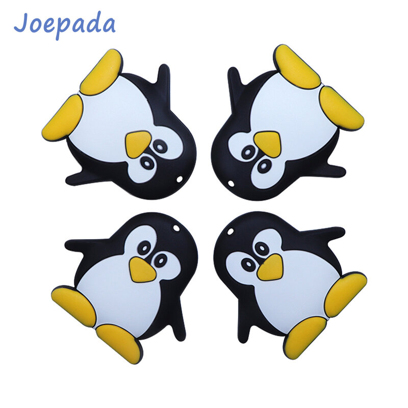 Joepada – anneau de dentition en Silicone pour bébé, 1/5/10 pièces, dessin animé pingouin, perles de dentition en Silicone, jouets sans BPA
