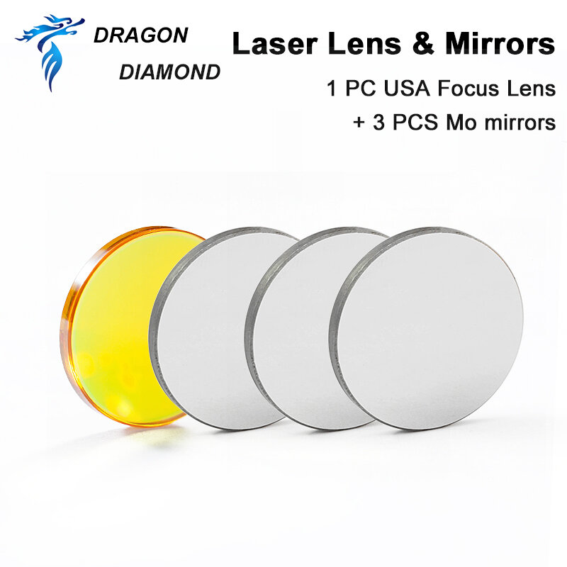 K40 Series USA lensa fokus pengukir Laser Dia.12/18/20mm Mirrors + 3 buah cermin Mo 20mm untuk 3020 mesin pengukir Laser Co2