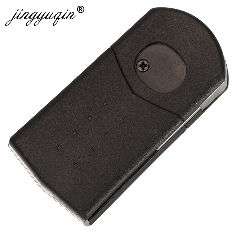 Jingyuqin 2/3 Tombol Remote Kunci Fob Case Shell Flip Lipat untuk Mazda 2 3 5 6 CX-7 / CX-9 / MX-5 dengan Pisau Yang Belum Diasah Pengganti