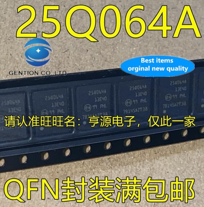 10 Buah 25Q064A QFN CIP IC Memori Wrna Berkualitas Baik Dalam Persediaan 100% Baru dan Asli