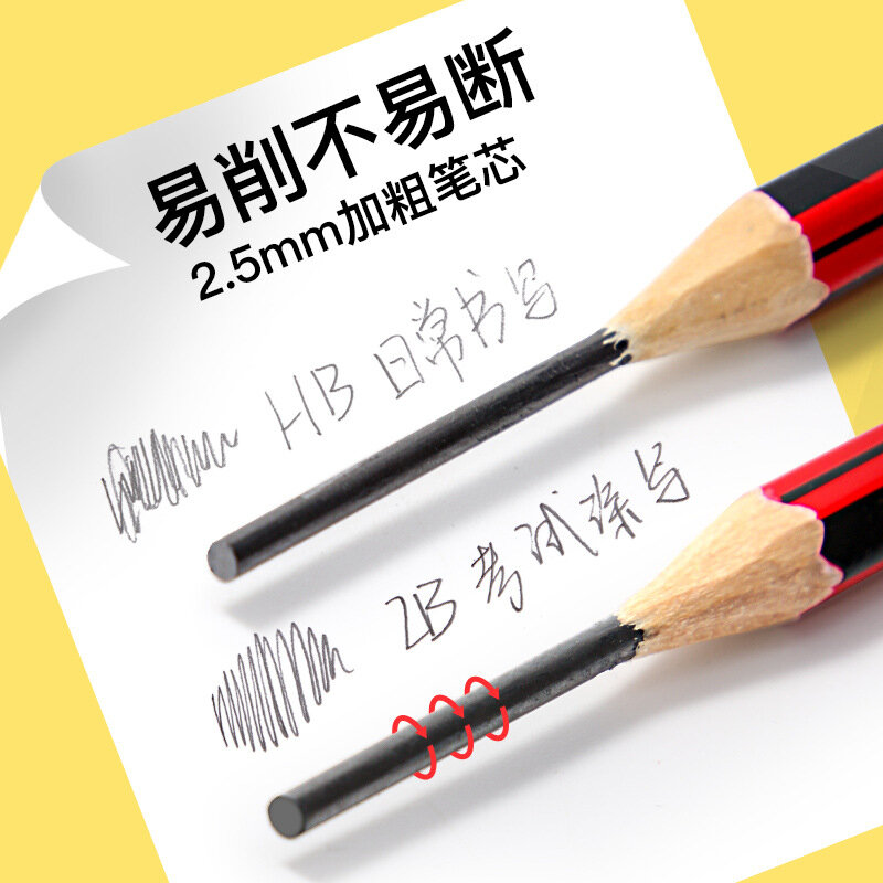 20 / 10pcs / lot wooden pencil HB pencil with eraser children's drawing pencil school writing stationery