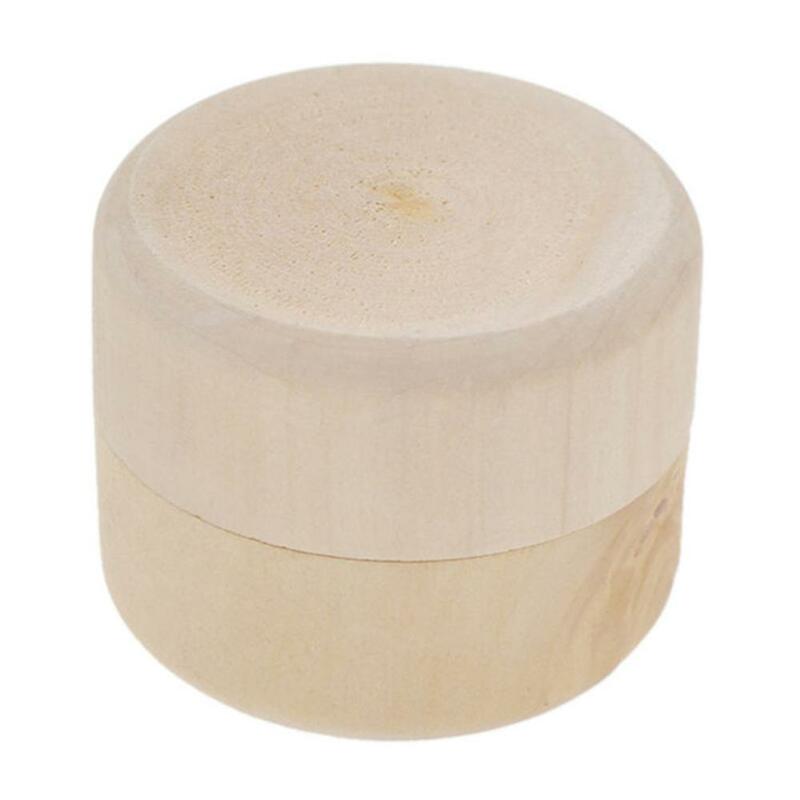 Mini caixa de sabão redonda, caixa redonda de armazenamento de joias em madeira de pinho