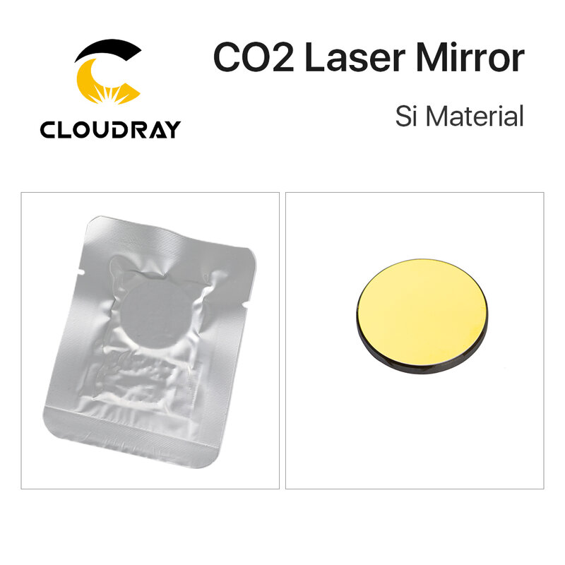Cloudray Co2 레이저 Si 반사 거울, 레이저 조각기용, 금도금 실리콘 반사기 렌즈 19 20 25 30 38.1mm