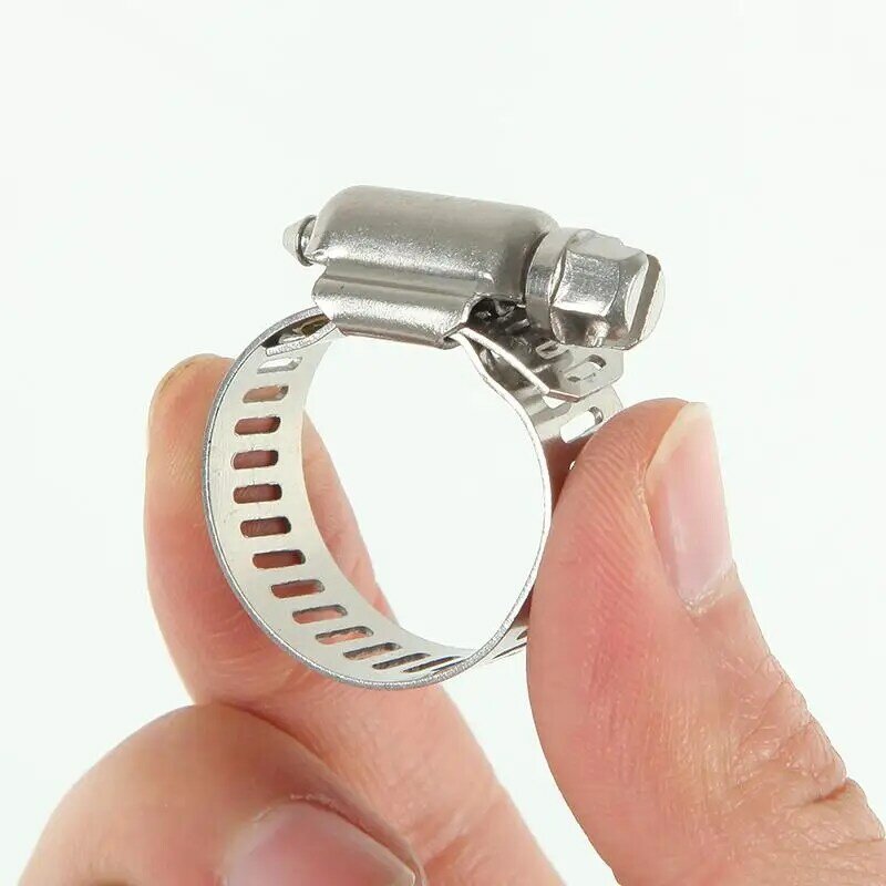 6mm-51mm Stainless Steel Mini Fuel Line Pipe Hose Clamp Clip Optional Size for Air Hose Water Pipe Fuel Hose Silicone