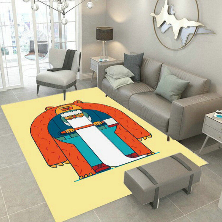 재미있는 만화 카펫 3D 인쇄 사각형 미끄럼 방지 공간 바닥 매트, 미끄럼 방지 매트, 식당 거실 소프트 카펫 06