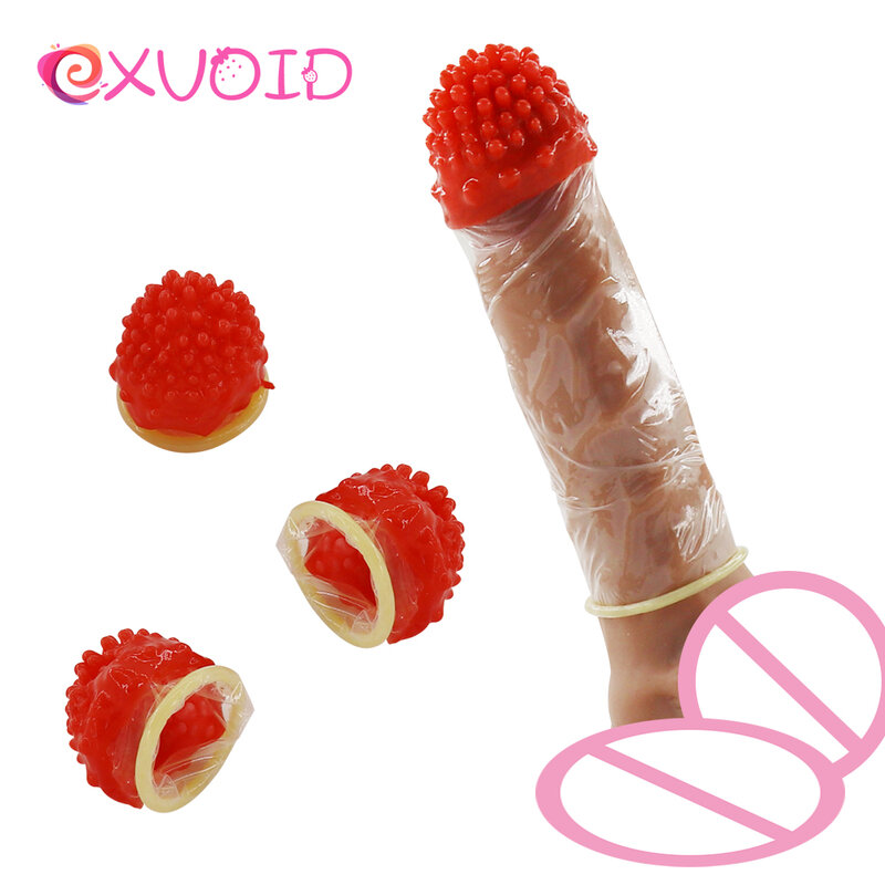 EXVOID 10 PCS Penis Cock Sleeve Ultra Thin Large Oil Condom Extra Lubricated Sex Shop Natural Latex Sex Toy for Couples