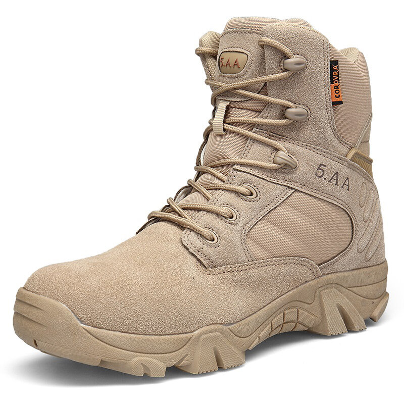 Buty męskie zimowe wysokiej jakości skórzany wojskowy siły specjalne taktyczne buty bojowe pustynne męskie buty robocze armii buty śniegowce