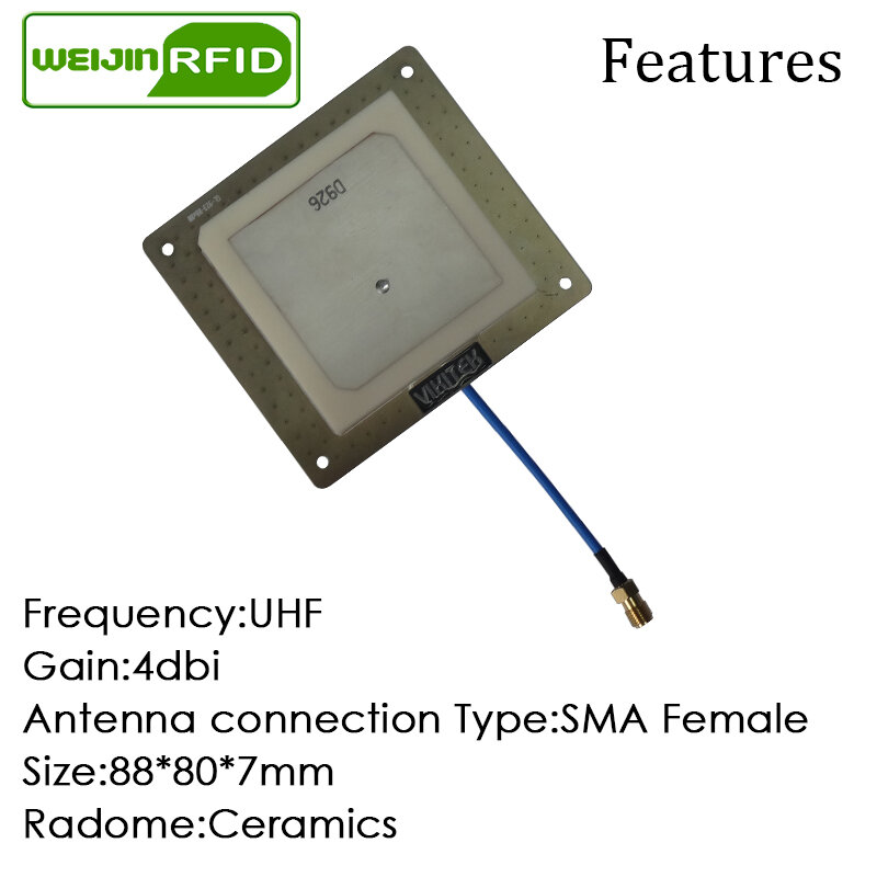 Antenne RFID UHF 915MHz VIKITEK VA62 | Petit gain de polarisation circulaire, 4DBI de courte distance pour lecteur UHF rfid