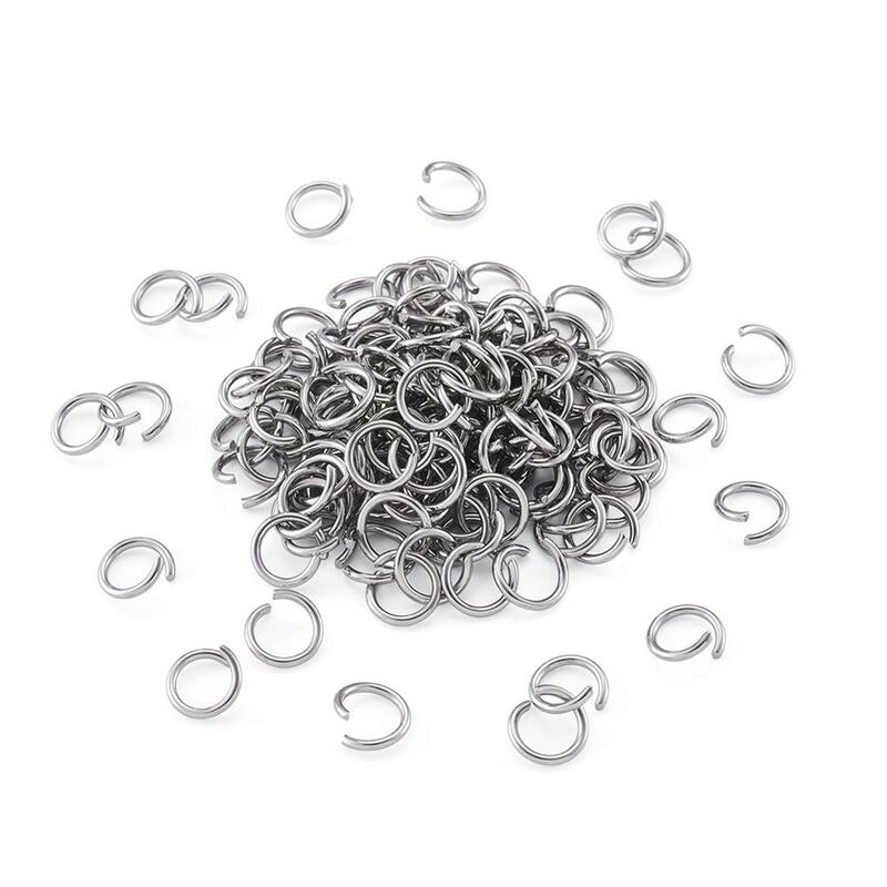 1000 sztuk 304 otwarte pierścienie ze stali nierdzewnej pętle Jump pierścienie pierścień dzielony na komponenty do wyrobu biżuterii 4mm 5mm 6mm 7mm 8mm 9mm 12mm