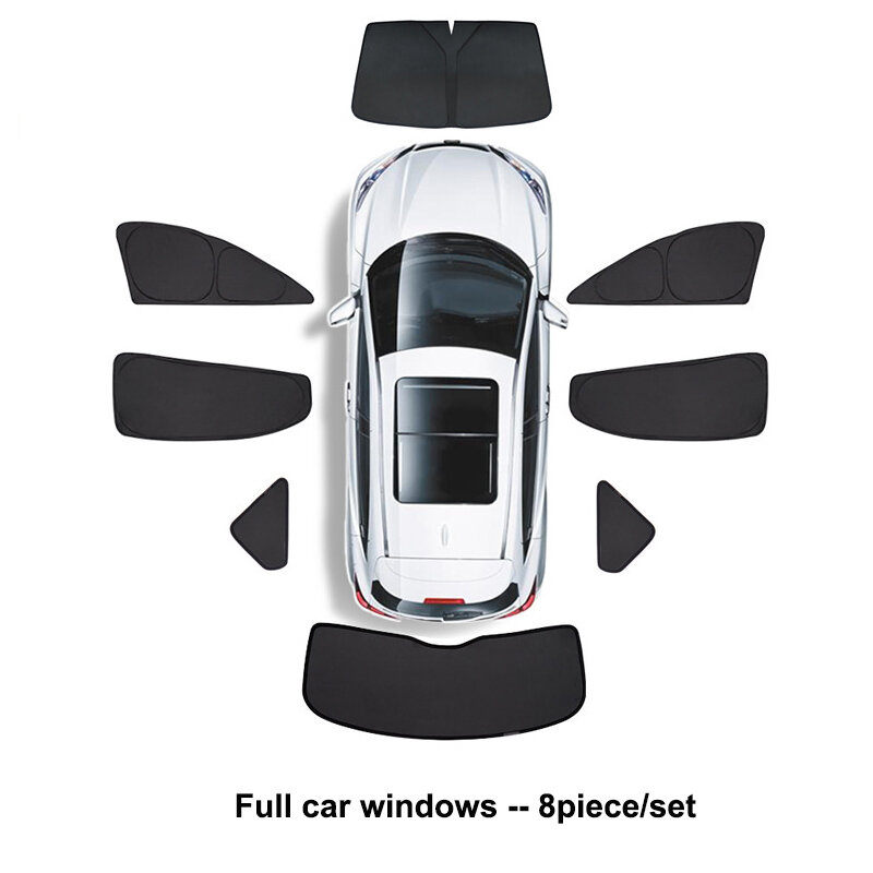 Car Side Window Sun Shade para Tesla, Custom-Fit Privacy Sunshade, Skylight Blind Shading, pára-brisa dianteiro e traseiro, Model 3, Y, S, X, 2023