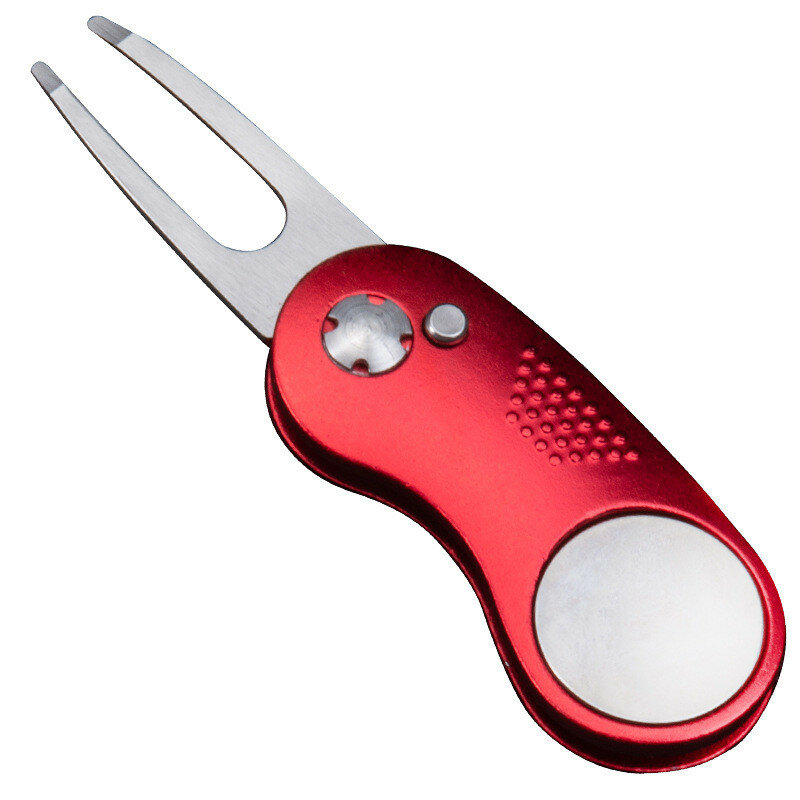 Metal Foldable Golf Divot Fork Tool with Button Magnetic Ball Marker Portable for Golf Club Golf Accessories 골프 WHStore