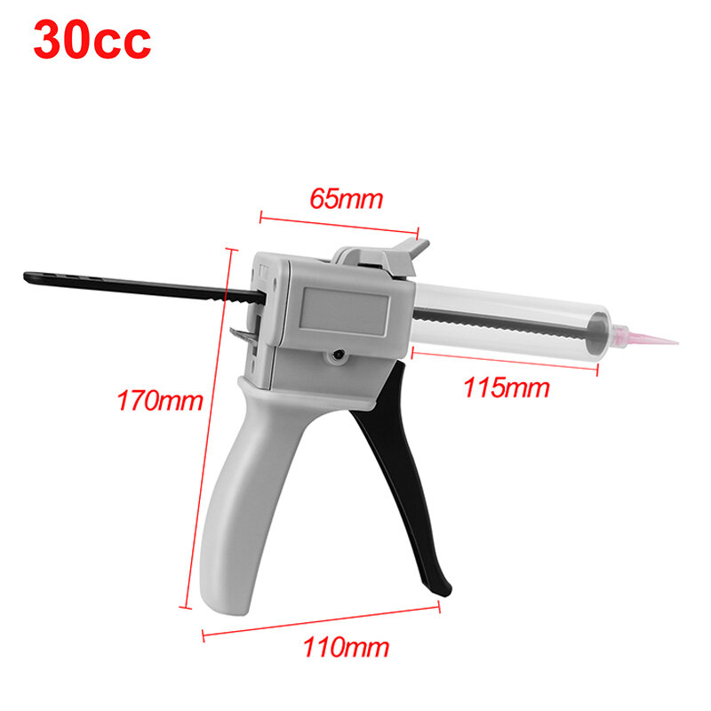 Manual Caulking Gun Applicator 30ml Glue Gun with 300piece Tapered Dispensing Needle tips 30cc Glue Dispenser Syringe Barrel