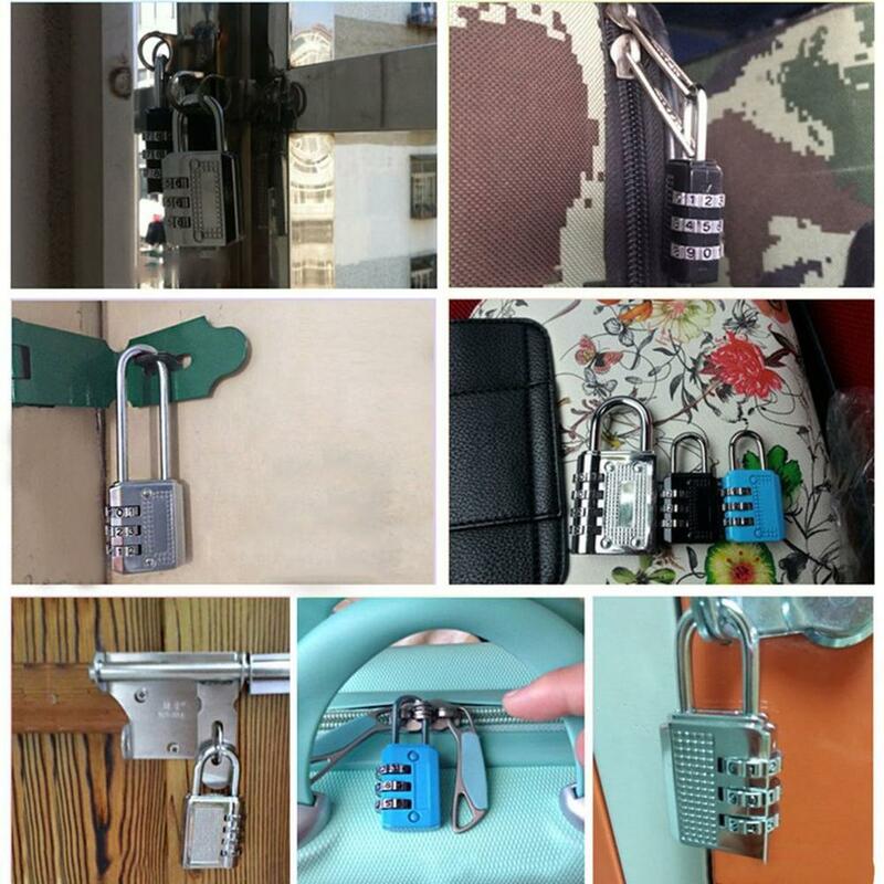 قفل رمز صغير مضاد للسرقة ، قفل حقيبة سفر متعدد الوظائف ، قفل أمان من سبائك الزنك