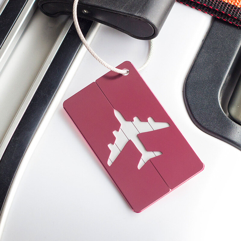 Etiqueta de equipaje portátil de Metal Unisex, soporte de dirección de identificación con nombre, accesorios de viaje de alta calidad, 1 ud.
