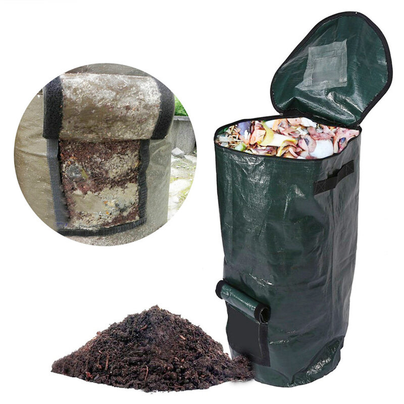 Taman Daun Sampah Dapur Halaman Tas Kompos Perlindungan Lingkungan Pe Kain Pot Bunga Pembuangan Limbah Organik