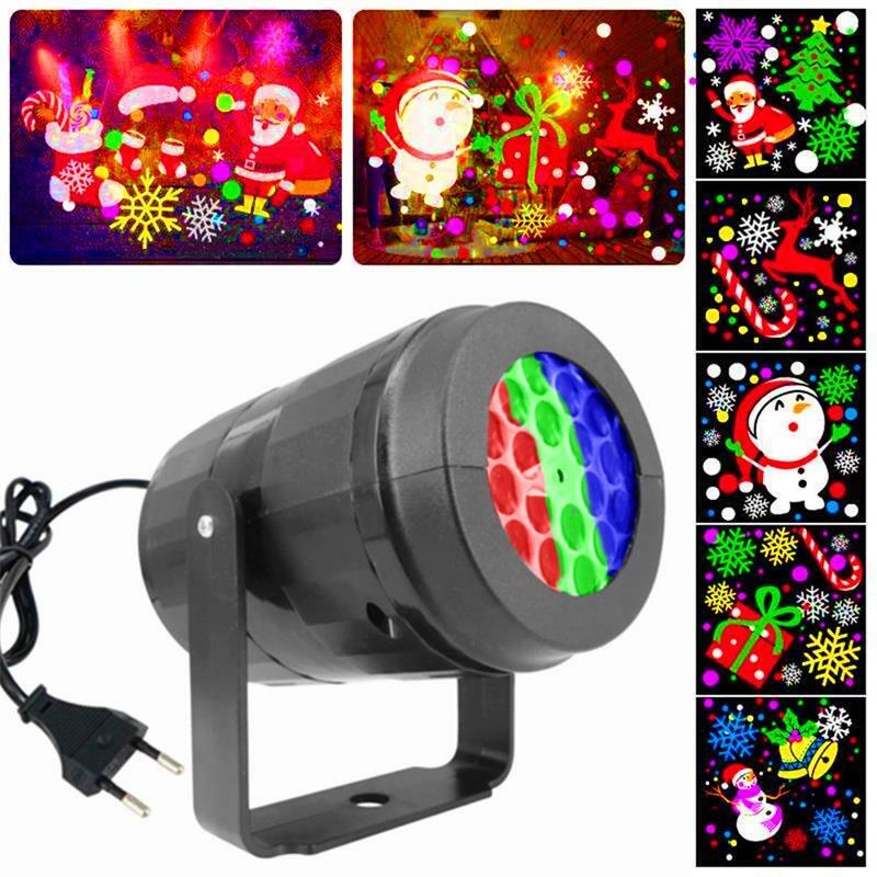 Projecteur laser de Noël, 16 motifs, flocon de neige LED, lumières de projection pour la décoration de vacances, lumière de scène rotative