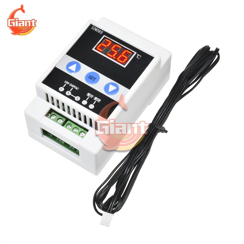 Ac 110-250V Gids Digitale Rail Temperatuur Controller Tester Led Display Thermostaat Thermoregulator Cool Heat Control 110V 220V